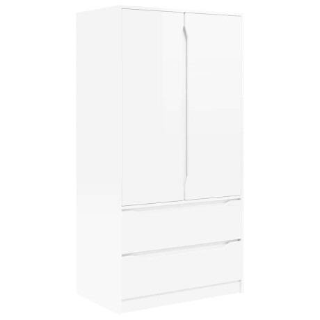 vidaXL Kledingkast Hoogglans Wit 79,5 x 49 x 156 cm Geconstrueerd hout afbeelding2 - 1