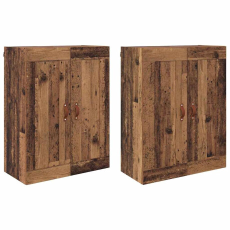 vidaXL Wandkast 2 pcs Oudhout 69,5 x 34 x 90 cm Bewerkt hout afbeelding2 - 1