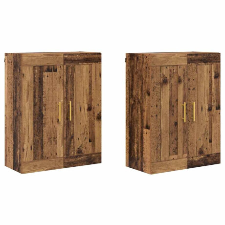 vidaXL Wandkast 2 pcs Oudhout 69,5 x 34 x 90 cm Bewerkt hout afbeelding2 - 1