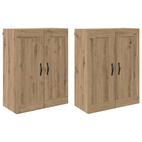 vidaXL Wandkasten 2 pcs Artisan Eiken 69,5 x 34 x 90 cm Bewerkt hout afbeelding2 - 1