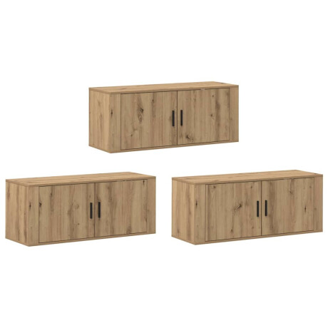 vidaXL Wandtv-kast Set 3 pcs Artisan Eiken 100 x 34,5 x 40 cm afbeelding2 - 1