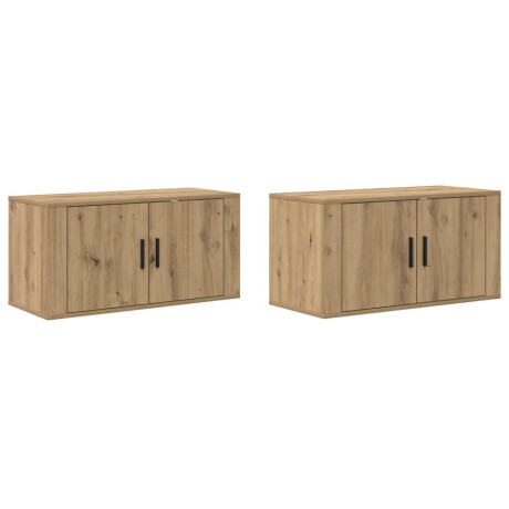 vidaXL Wandtv-kast Set 2 pcs Artisan Eiken 80 x 34,5 x 40 cm afbeelding2 - 1