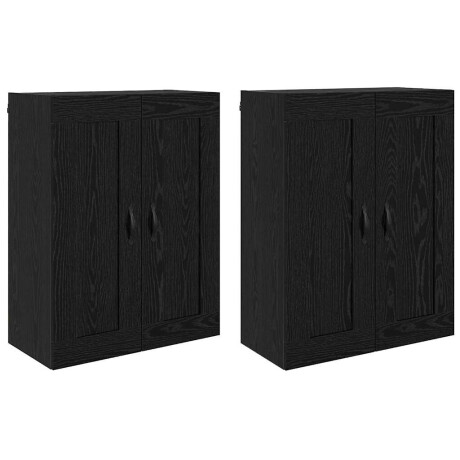 vidaXL Wandkast 2 pcs Zwart Eiken 69,5 x 34 x 90 cm Bewerkt hout afbeelding2 - 1
