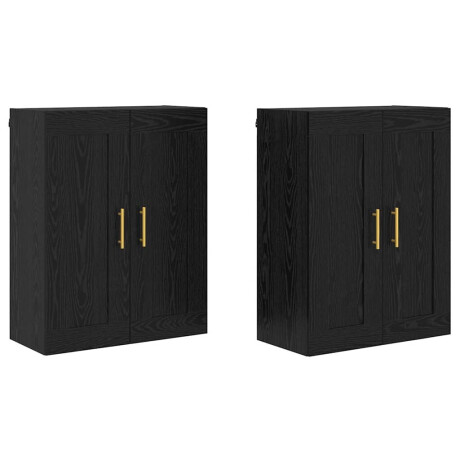 vidaXL Wandkast 2 pcs Zwart Eiken 69,5 x 34 x 90 cm Bewerkt hout afbeelding2 - 1