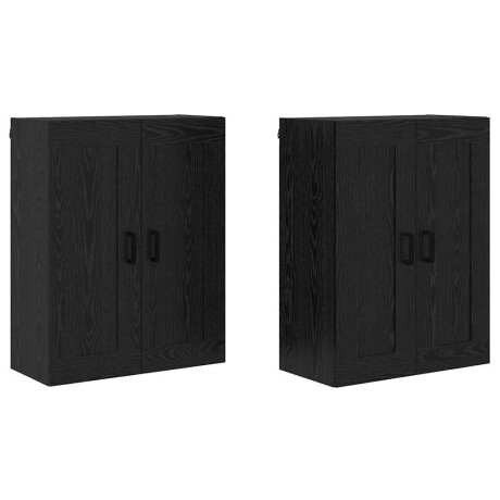 vidaXL Wandkast 2 pcs Zwart Eiken 69,5 x 34 x 90 cm Bewerkt hout afbeelding2 - 1