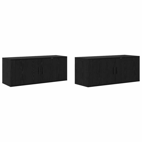 vidaXL Wandtv-kast Set 2 pcs Zwart Eiken 100 x 34,5 x 40 cm afbeelding2 - 1