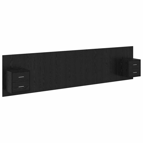 vidaXL Hoofdbord Met Kast met lade 3 pcs Zwart Eiken Bewerkt hout afbeelding2 - 1