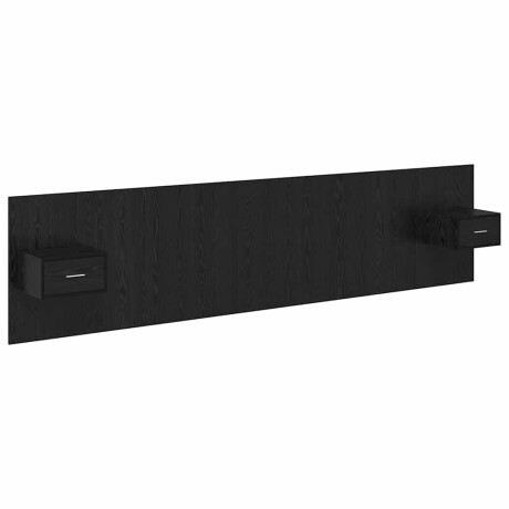 vidaXL Hoofdbord Met Kast met lade 3 pcs Zwart Eiken Bewerkt hout afbeelding2 - 1