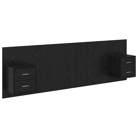 vidaXL Hoofdbord Met Kast met lade 3 stuks Zwart Eiken Bewerkt hout afbeelding2 - 1