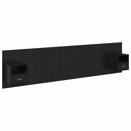 vidaXL Hoofdbord Met Kast met lade 3 pcs Zwart Eiken Bewerkt hout afbeelding2 - 1