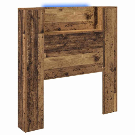 vidaXL Hoofdbord met plank Oudhout 100 x 15 x 103,5 cm Bewerkt hout afbeelding2 - 1