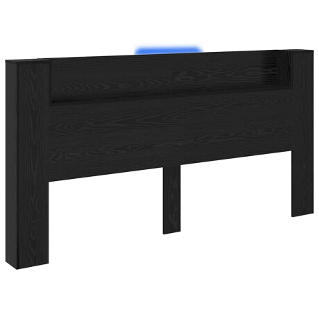 vidaXL Hoofdbord Zwart Eiken 200 x 15 x 103,5 cm Bewerkt hout afbeelding2 - 1