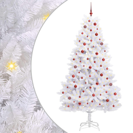 vidaXL Kunstmatige Inklapbare Kerstboom Wit 240 cm PVC en staal afbeelding2 - 1