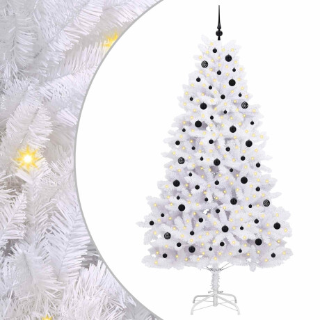 vidaXL Kunstmatige Inklapbare Kerstboom Wit 240 cm PVC en staal afbeelding2 - 1