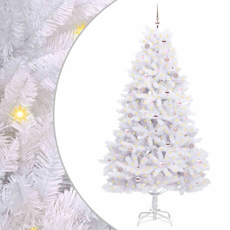 vidaXL Kunstmatige Inklapbare Kerstboom Wit 240 cm PVC en staal afbeelding2 - 1