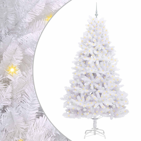 vidaXL Kunstmatige Inklapbare Kerstboom Wit 240 cm PVC en staal afbeelding2 - 1