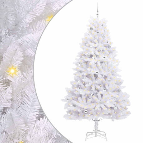 vidaXL Kunstmatige Inklapbare Kerstboom Wit 240 cm PVC en staal afbeelding2 - 1