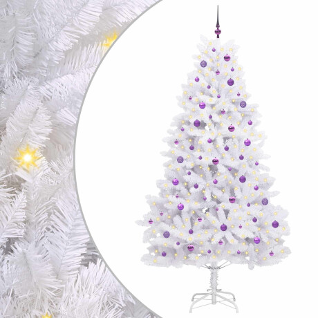 vidaXL Kunstmatige Inklapbare Kerstboom Wit 240 cm PVC en staal afbeelding2 - 1