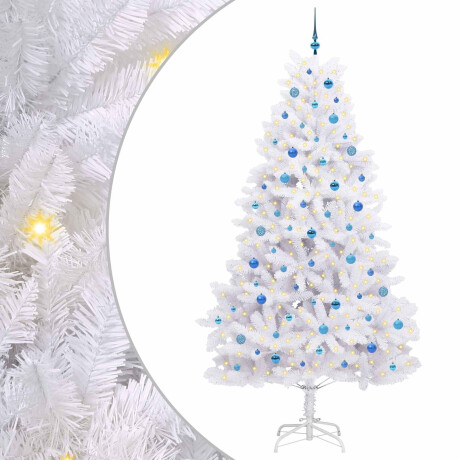 vidaXL Kunstmatige Inklapbare Kerstboom Wit 240 cm PVC en staal afbeelding2 - 1