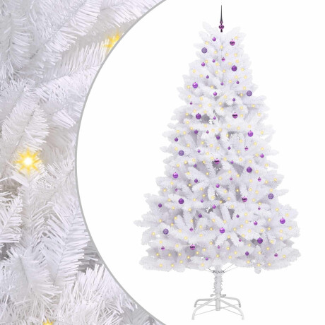vidaXL Kunstmatige Inklapbare Kerstboom Wit 300 cm PVC en staal afbeelding2 - 1