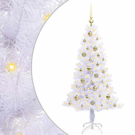 vidaXL Kunstkerstboom met 150 LED Wit 150 cm PVC en Staal afbeelding2 - 1