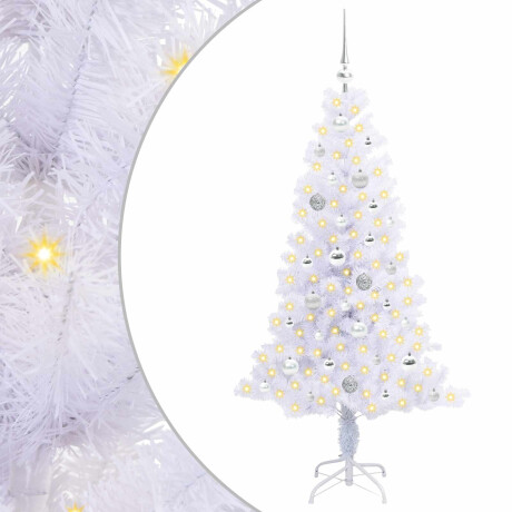 vidaXL Kunstkerstboom met 150 LED Wit 150 cm PVC en Staal afbeelding2 - 1