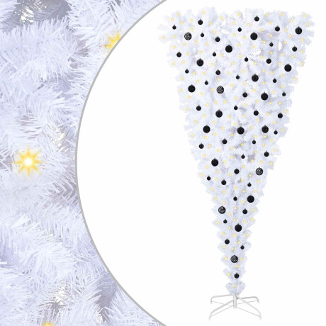 vidaXL Kunstkerstboom met 300 LED Wit 240 cm PVC en Staal afbeelding2 - 1