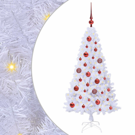vidaXL Kunstkerstboom met 150 LED Wit 120 cm PVC en staal afbeelding2 - 1