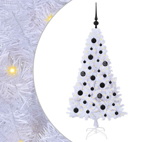 vidaXL Kunstkerstboom met 150 LED Wit 120 cm PVC en staal afbeelding2 - 1