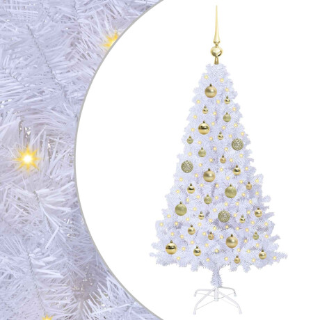 vidaXL Kunstkerstboom met 150 LED Wit 120 cm PVC en staal afbeelding2 - 1