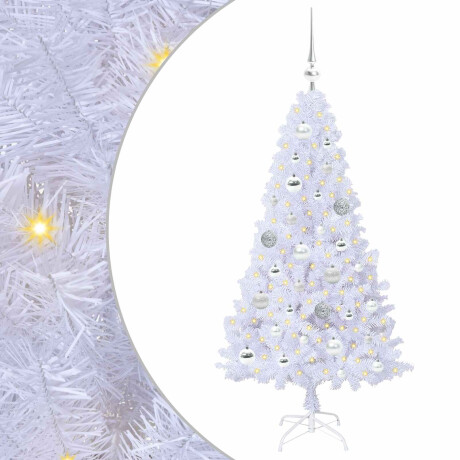vidaXL Kunstkerstboom met 150 LED Wit 120 cm PVC en staal afbeelding2 - 1