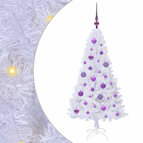 vidaXL Kunstkerstboom met 150 LED Wit 120 cm PVC en staal afbeelding2 - 1