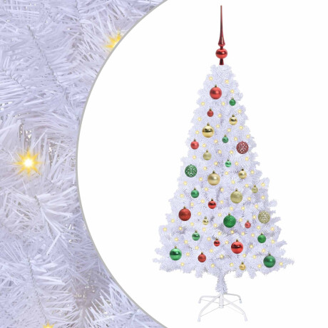 vidaXL Kunstkerstboom met 150 LED Wit 120 cm PVC en staal afbeelding2 - 1