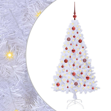 vidaXL Kunstkerstboom met 150 LED Wit 150 cm PVC en staal afbeelding2 - 1