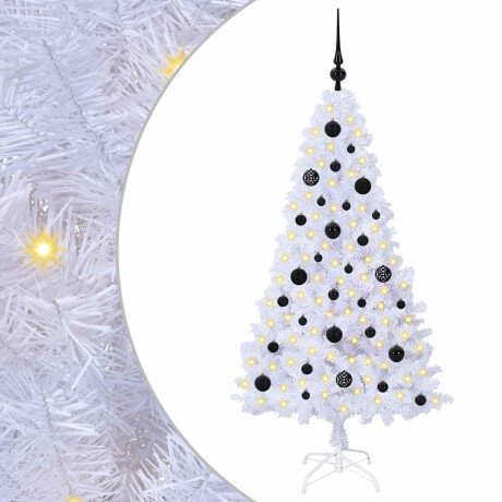 vidaXL Kunstkerstboom met 150 LED Wit 150 cm PVC en staal afbeelding2 - 1