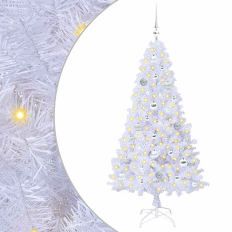 vidaXL Kunstkerstboom met 150 LED Wit 150 cm PVC en staal afbeelding2 - 1