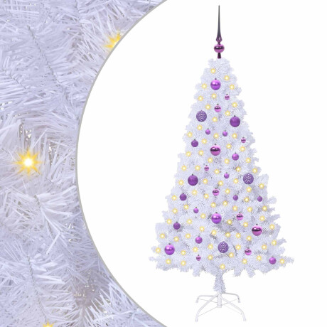 vidaXL Kunstkerstboom met 150 LED Wit 150 cm PVC en staal afbeelding2 - 1