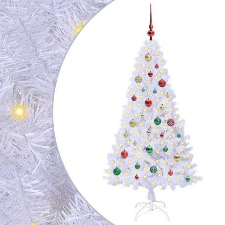 vidaXL Kunstkerstboom met 150 LED Wit 150 cm PVC en staal afbeelding2 - 1