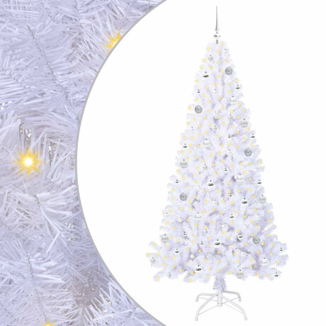 vidaXL Kunstkerstboom met 300 LED Wit 210 cm PVC en staal afbeelding2 - 1