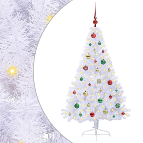 vidaXL Kunstkerstboom met 150 LED Wit 150 cm PVC en staal afbeelding2 - 1