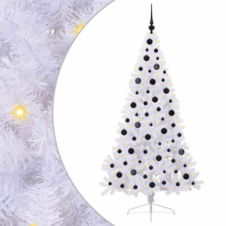 vidaXL Kunstkerstboom met 300 LED Wit 180 cm PVC en staal afbeelding2 - 1