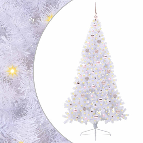 vidaXL Kunstkerstboom met 300 LED Wit 180 cm PVC en staal afbeelding2 - 1