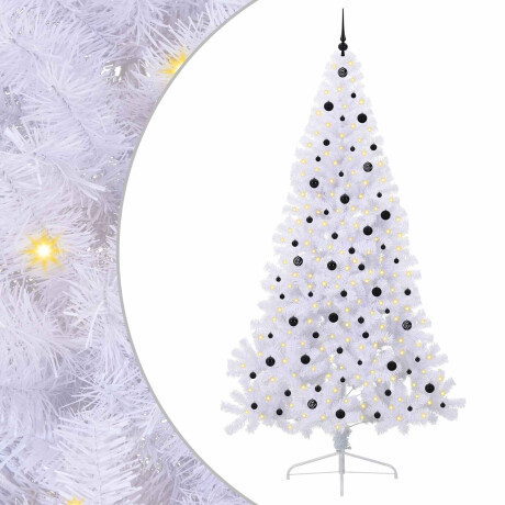 vidaXL Kunstkerstboom met 300 LED Wit 240 cm PVC en staal afbeelding2 - 1