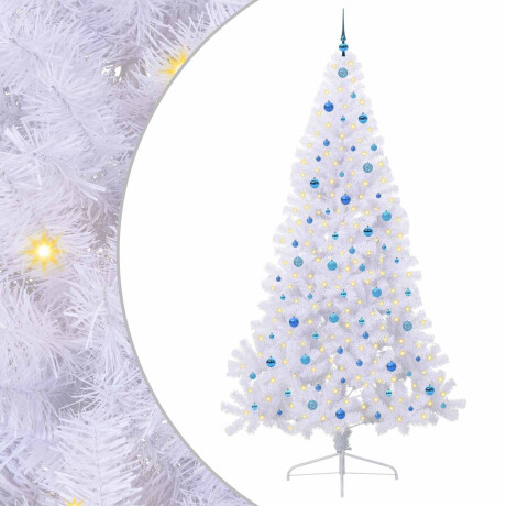 vidaXL Kunstkerstboom met 300 LED Wit 240 cm PVC en staal afbeelding2 - 1
