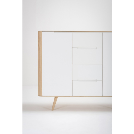 Ena dresser 135 houten ladekast whitewash - 135 x 110 cm afbeelding2 - 1