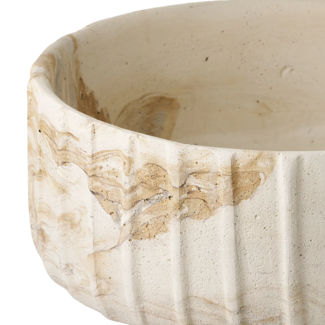 Hiba cement vaas bruin/beige -  Ø 21 x 19 cm afbeelding2 - 1