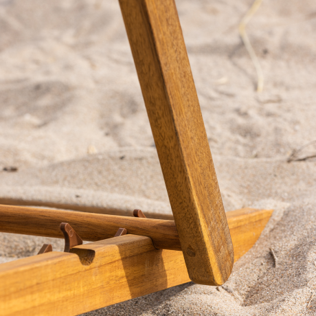 Eileen houten strandstoel naturel met witte zitting afbeelding2 - 1