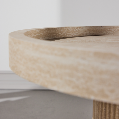 Micah houten bijzettafel beige - Ø 60 cm afbeelding2 - 1