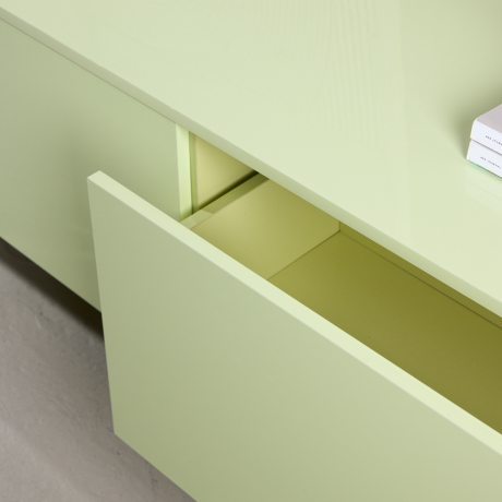 Fieke houten tv meubel licht groen - 160 x 35 cm afbeelding2 - 1