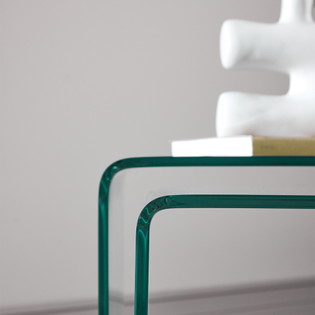 Cornelis glazen bijzettafels transparant - set van 2 afbeelding2 - 1